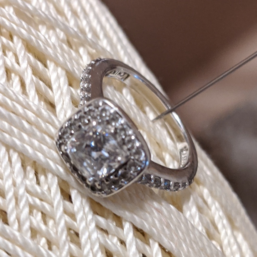 Sterling and CZ Halo Ring